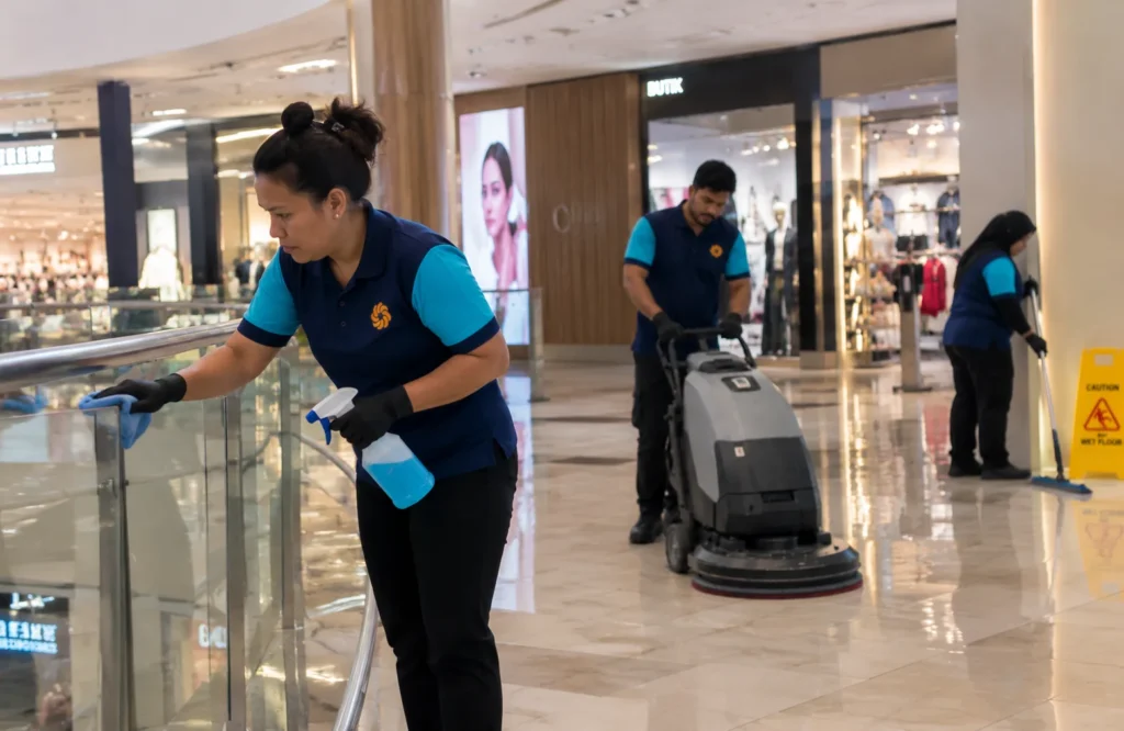 Commercial cleaning services in Petaling Jaya: commercial cleaning in a retail building in Petaling Jaya