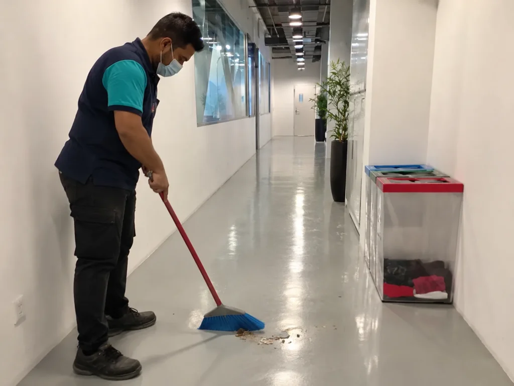Commercial cleaning services in Selayang: corridor cleaning at a commercial building in Selayang