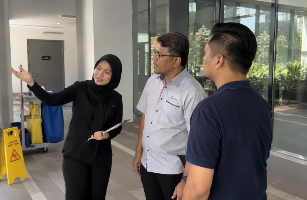 Cleaning supervisor meeting a facility manager - Cleaning Consultation & Management in Putrajaya