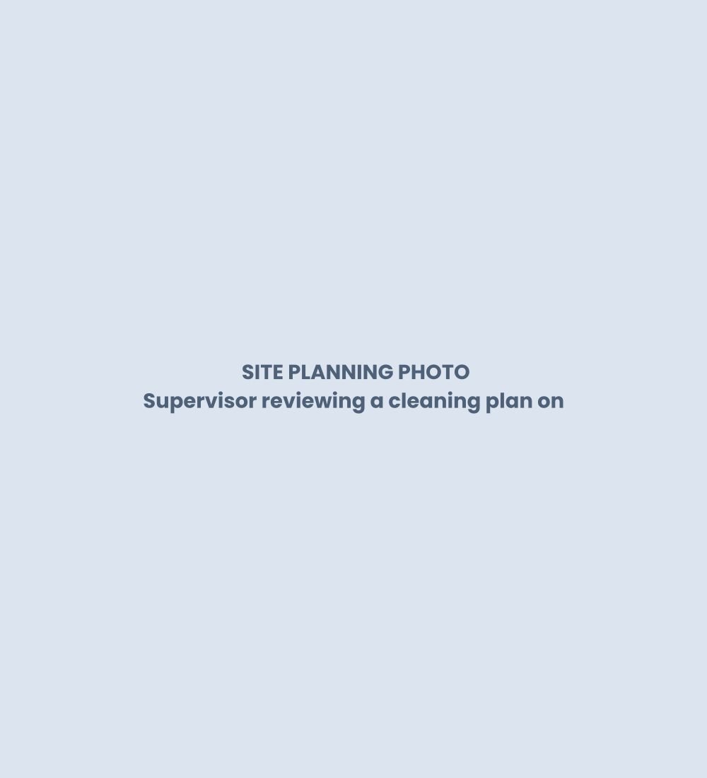 Cleaning supervisor planning a commercial cleaning schedule